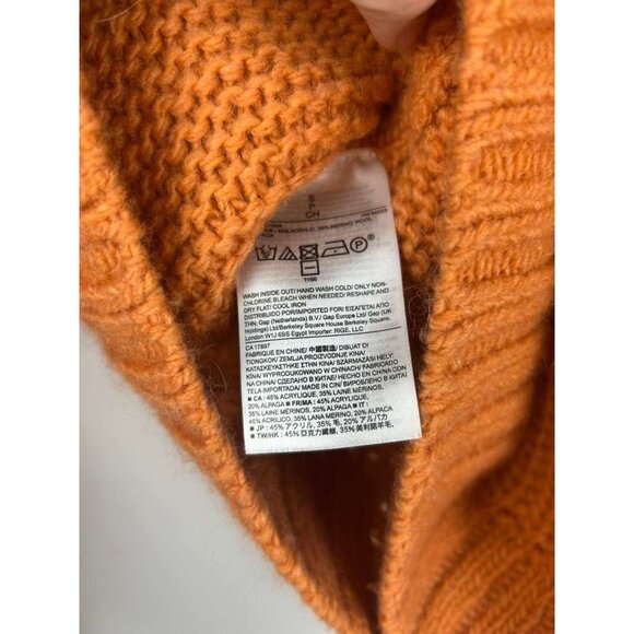Banana Republic Women's S Cowl Neck Sweater Orange Merino Wool & Alpaca Blend - Picture 12 of 12